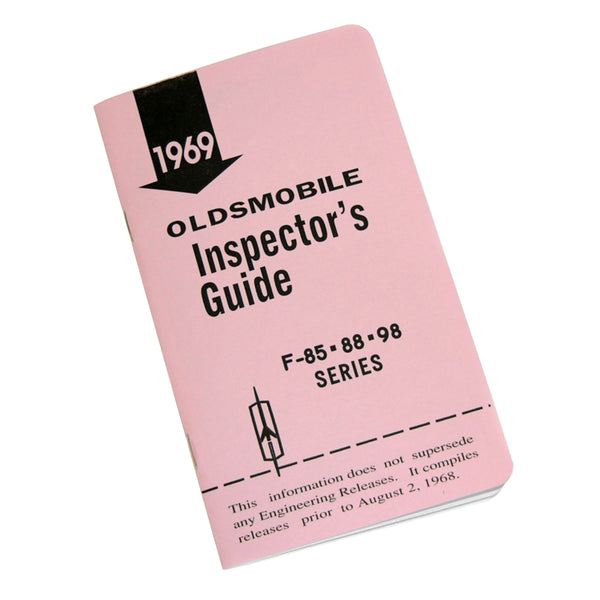 1969 Oldsmobile Inspectors Guide For F-85, 88, 98 Code Book 1pc