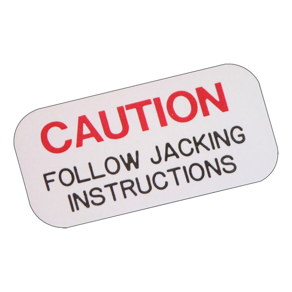 1964-72 Olds Jack Caution Decal Put On Lift Assembly All Models 1pc