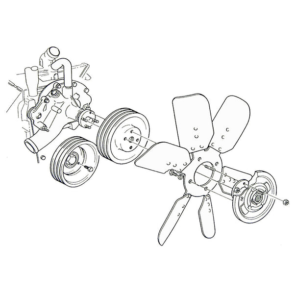 1968-72 Olds Engine Fan To Clutch Fan Bolts & Lock Washers 8pc Kit, Also 1979 Trans Am Olds 403 Engine
