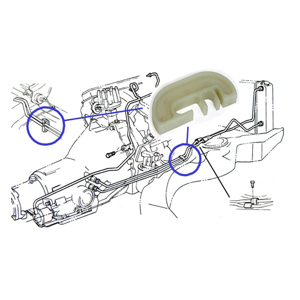 1968-72 Pontiac LeMans GTO Automatic Trans Cooler Lines Plastic Clip 1pc