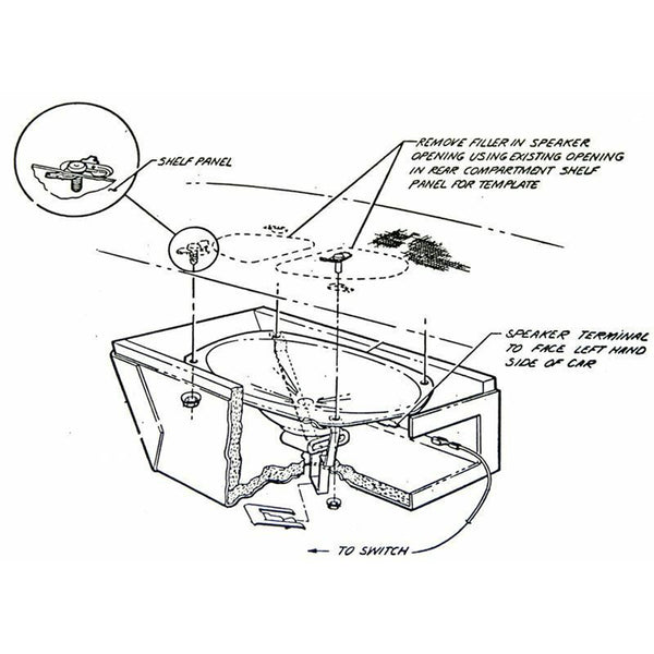 1966-70 GM A-Body Speaker Cover, Angle End, Has Clip, 1pc