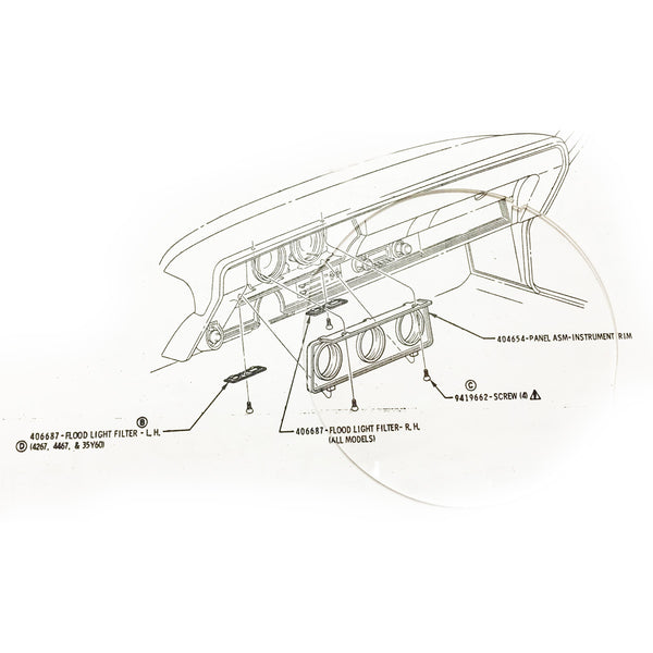 1968-72 Olds Cutlass Gauge Face Lenses For Rally Gauges 3pc