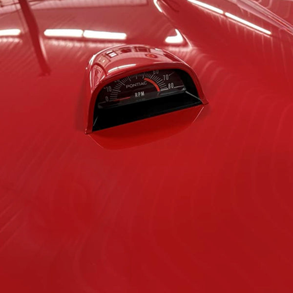 1969-72 Pontiac GTO Firebird Hood Tachometer 5100 RPM Red Line