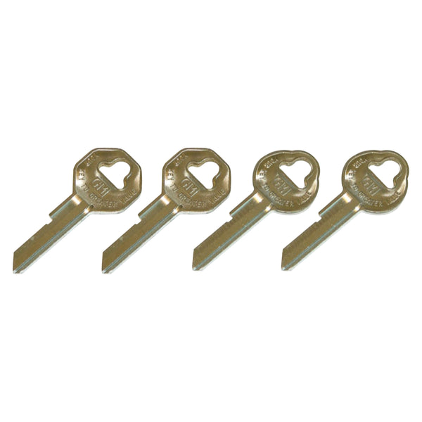 1964-66 GM Deck Lid Key Blank & Ignition Key Blank, 4pc