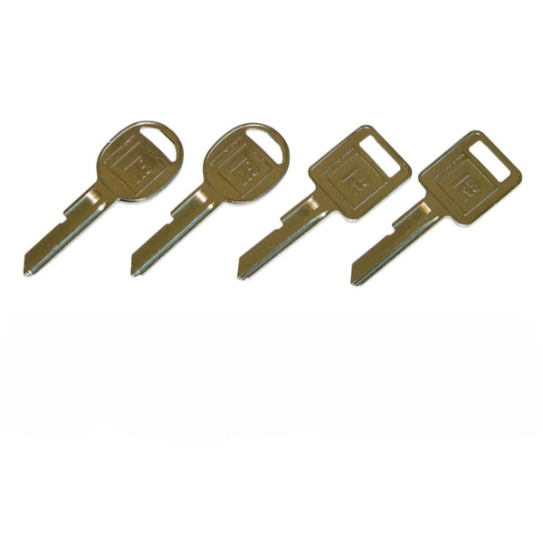 1972, 1976 GM Deck Lid Key Blank (D) Ignition Key Blank (C)