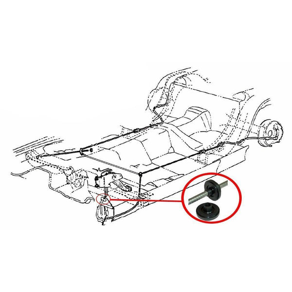 1960-78 Mopar Front Cable to Fender Well Rubber Grommet, 1pc