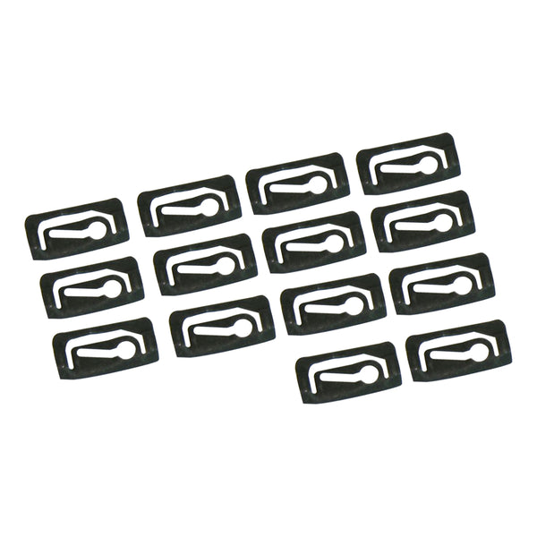 1964-72 GM Front Window Stainless Trim Hold Down Clips 14pc Long Clips