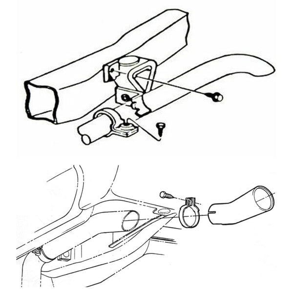 1964-77 GM Correct Tail Pipe Hanger Clamp 2-1/2" Single Bolt Silver Zinc 2pc