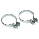 1964-77 GM Correct Tail Pipe Hanger Clamp 2-1/2" Single Bolt Silver Zinc 2pc