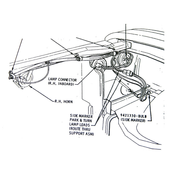 1968-72 Oldsmobile Cutlass Front End Harness Strap Kit 5pc