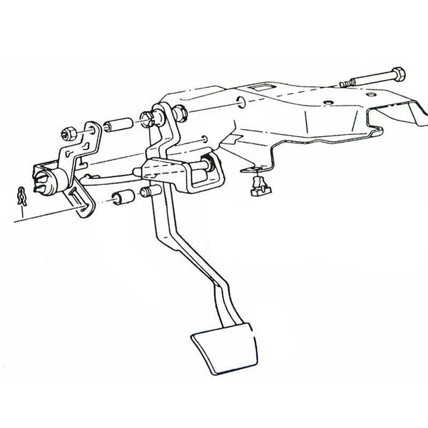 1968-72 Oldsmobile Cutlass Clutch Arm Bushing and Clip