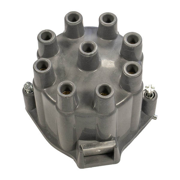 1964-73 Pontiac A-Body Distributor Cap V8, Gloss Black In Color, Smooth Texture, With Brass Contacts