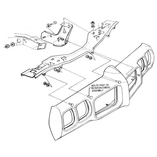 1970 Pontiac GTO Front Nose Support to Bumper Bracket Bolts Early