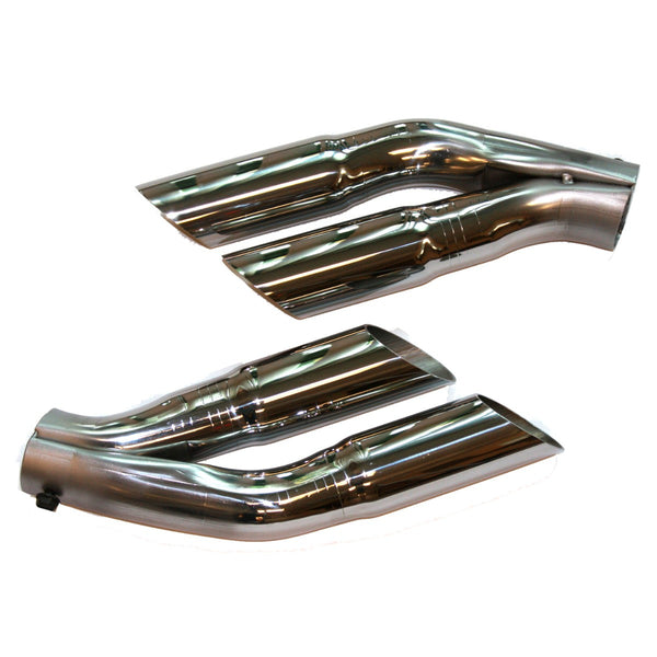 1972 Pontiac GTO Rear Tail Pipe Chrome Tip Splitters (Pair)