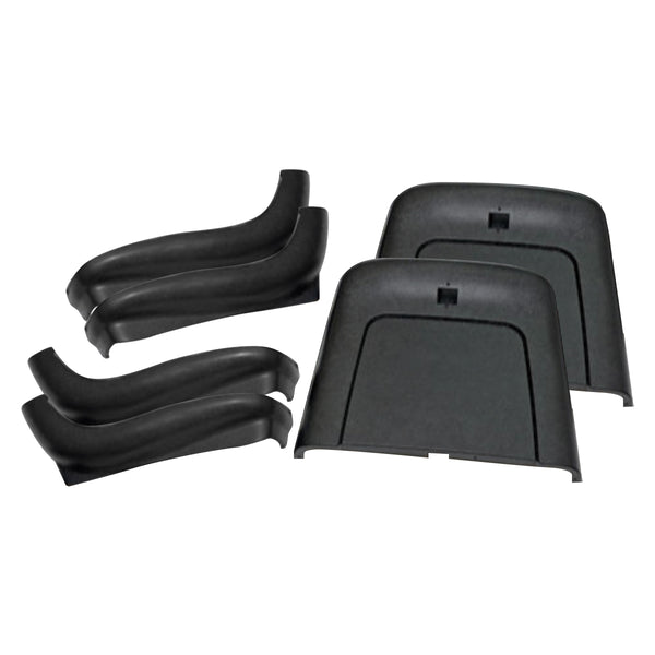 1969-72 GM A-Body, X-Body, and B-Body Bucket Seat Plastics - Black, 6pc