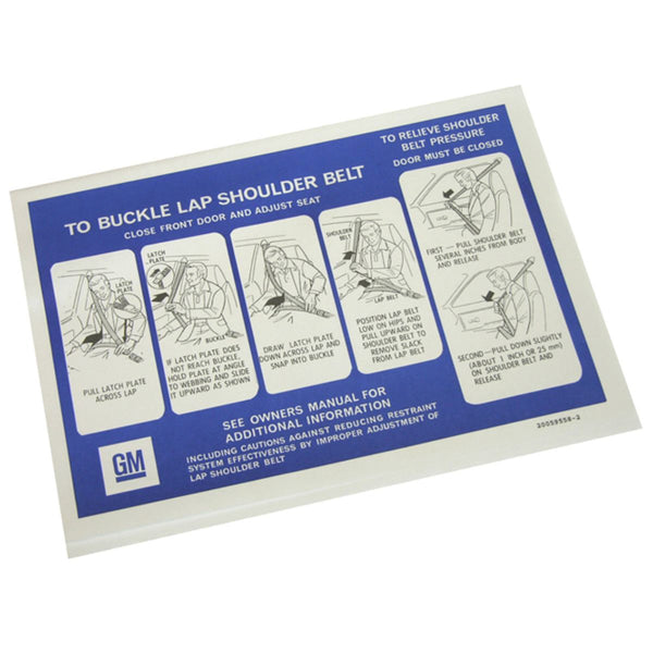 1977-79 Pontiac Firebird Trans Am/Camaro Z28 Seat Belt Visor Sleeve