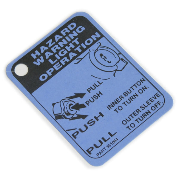 1977-79 Pontiac Firebird Chevrolet Camaro Hazard Light Column Tag