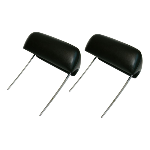 1966-67 GM A/X/B-Body Bucket Seat Head Rests- Black, Pair