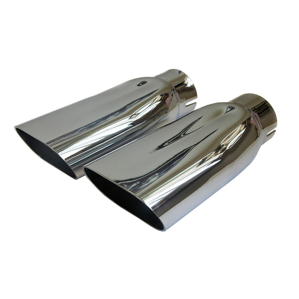 1969-72 Chevelle SS Rear Tail Pipe 2-1/2" Chrome Cow Bell Tips No Number 2pc