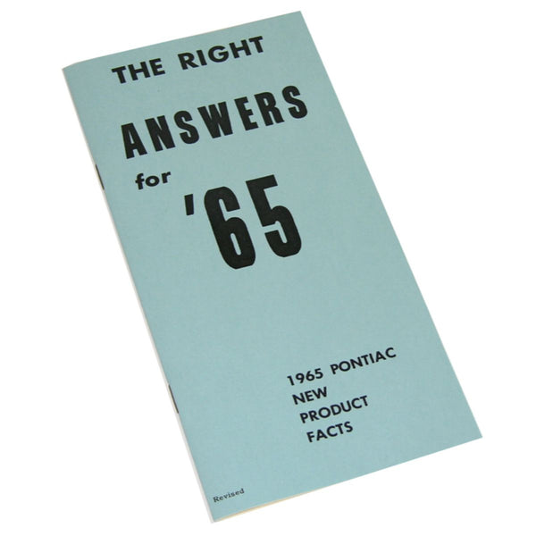 1965 Pontiac GTO New Product Facts Booklet 1pc