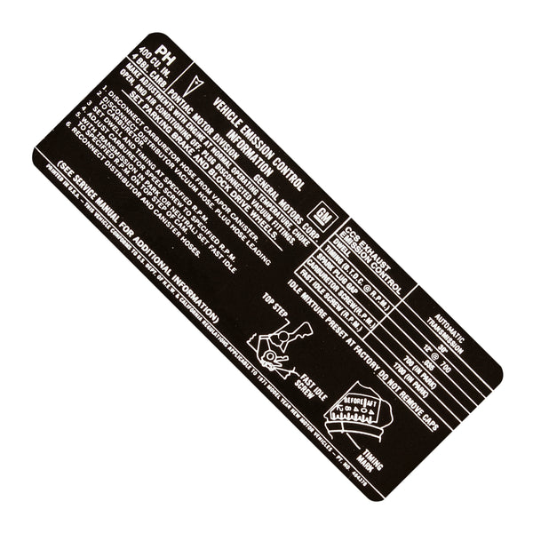 1971 Pontiac 400-4bbl, AT Emissions Decal, Ea