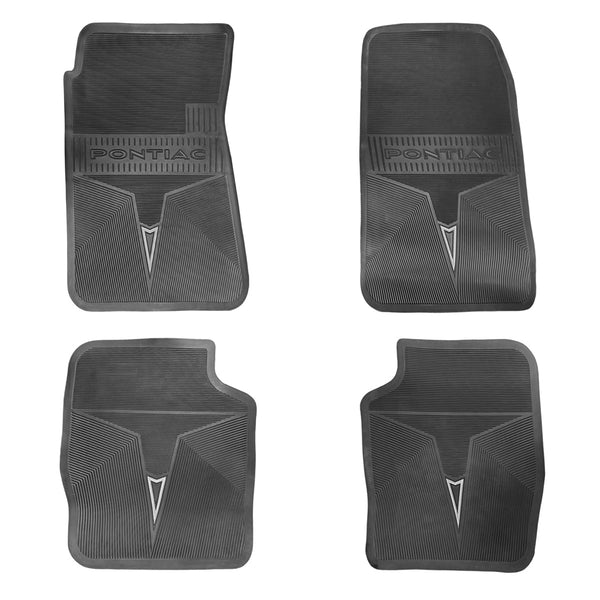 1966-72 Pontiac GTO/Lemans/Tempest Rubber Floor Mats, Black