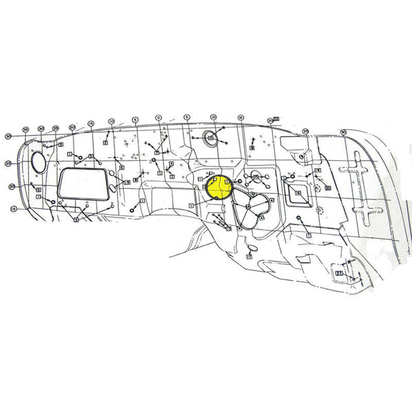 1968-72 GM Throttle Cable Location Firewall Plug Style 1