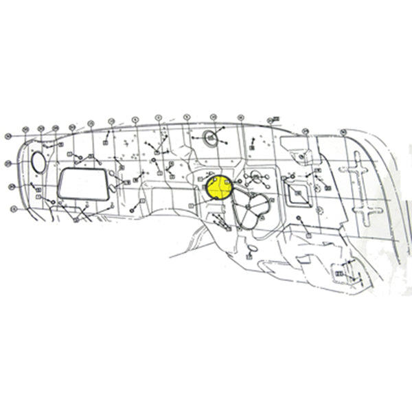 1968-72 GM A-Body Throttle Cable Location Firewall Plug Style 2 Square