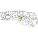 1968-72 GM A-Body Throttle Cable Location Firewall Plug Style 2 Square