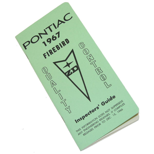 1967 Pontiac Firebird Inspector's Guide 50 Pages 1pc
