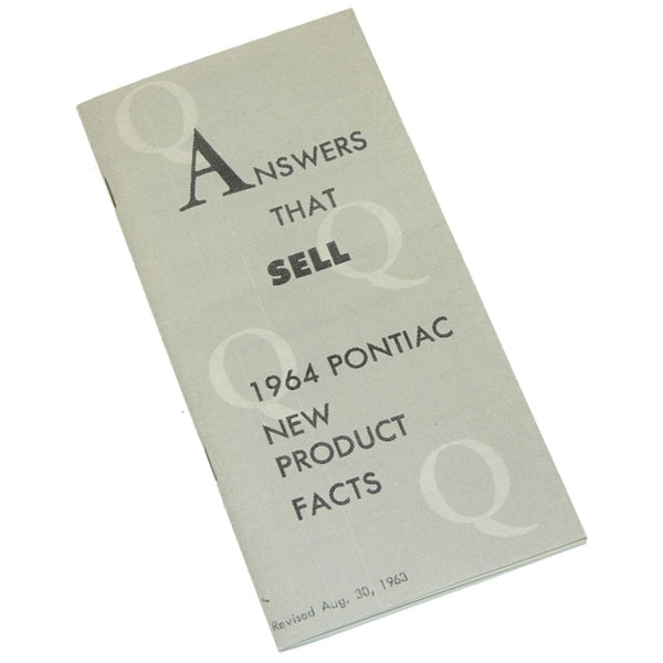 1964 Pontiac (All Models) New Product Facts Book 1pc