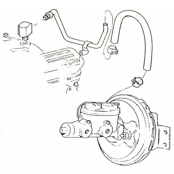 1968-72 Buick Skylark 350, 400, 455 Engine to Power Brakes Vacuum Line 1pc