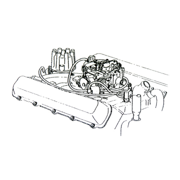 1970 Oldsmobile 455/350 with A/C, MT or Heavy Cooling, Color Hose Engine Vacuum Hose Kit