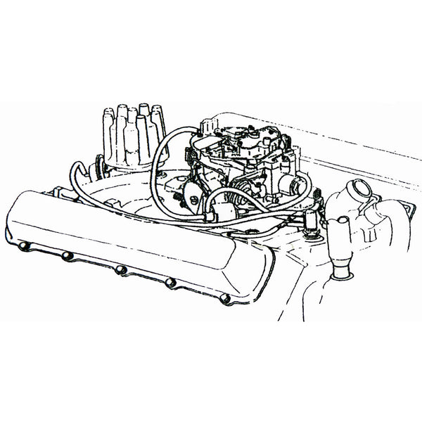 1970 Oldsmobile Engine Vacuum Hose Kit 455/350 With A/C, MT Or Heavy Cooling, Black Hose