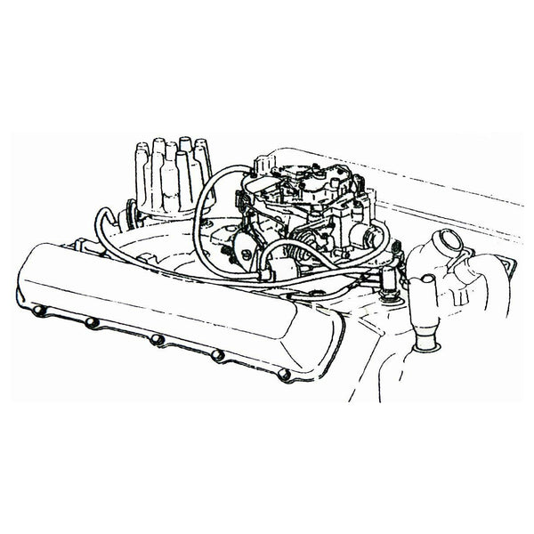 1971-72 Oldsmobile Engine Vacuum Hose Kit 455/350 Auto Trans, Black Hose