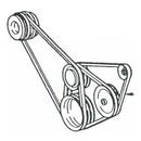 1971 Oldsmobile  455 with A/C Power Steering Belt  - 46 1/4" 1pc