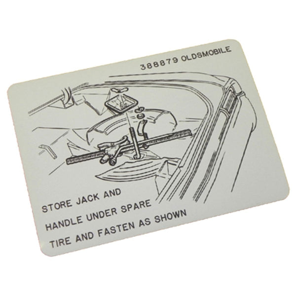 1964 Oldsmobile Cutlass Jack Storage Decal 1pc