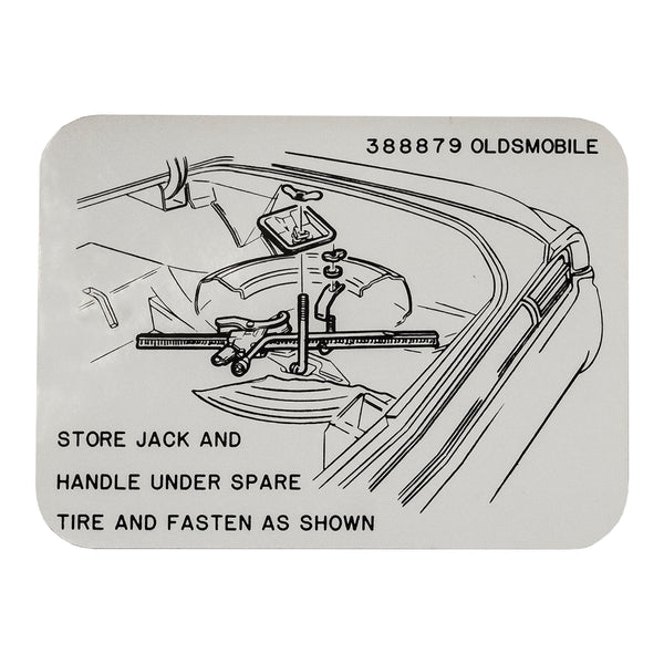 1965 Oldsmobile Cutlass Jack Storage Decal 1pc