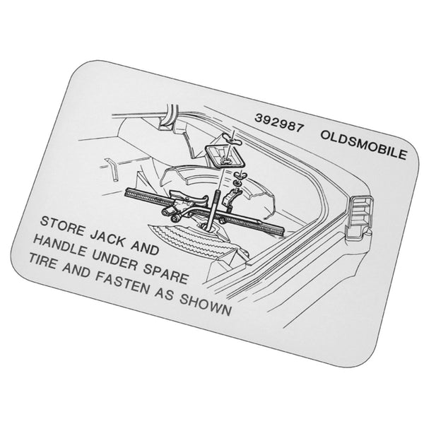 1966-67 Oldsmobile Cutlass Jack Storage Decal 1pc