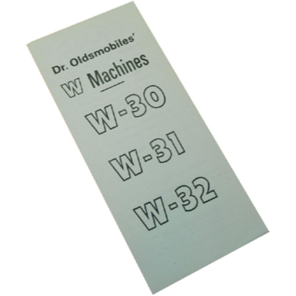 1969 Oldsmobile W Machine Fold Out 1pc