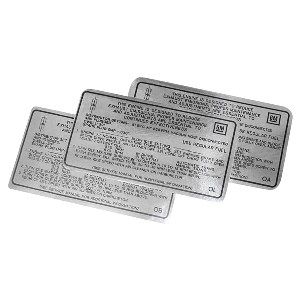 1968 Oldsmobile A & B-Body Tune Up Decal 350 CID 2BBL (OA) AT/MT