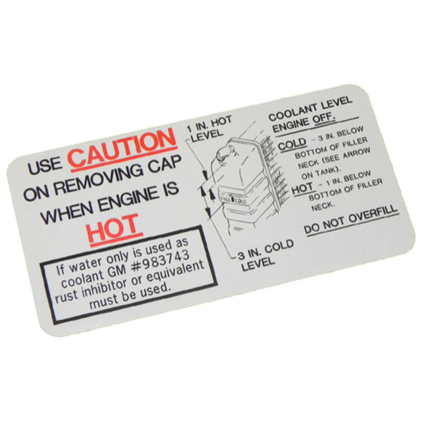 1966-67 GM Radiator Fill Decal 1pc