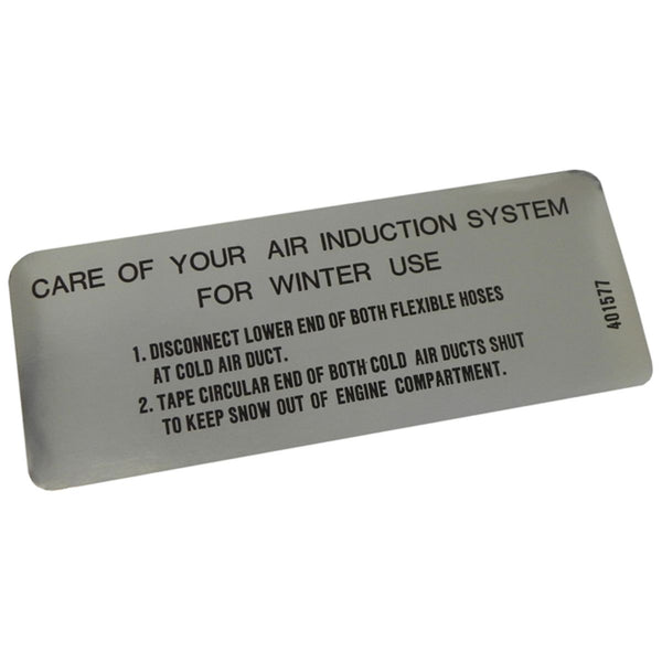 1969 Oldsmobile Cutlass 442 Ram Air Winter Care Fan Shroud Top Plate Decal