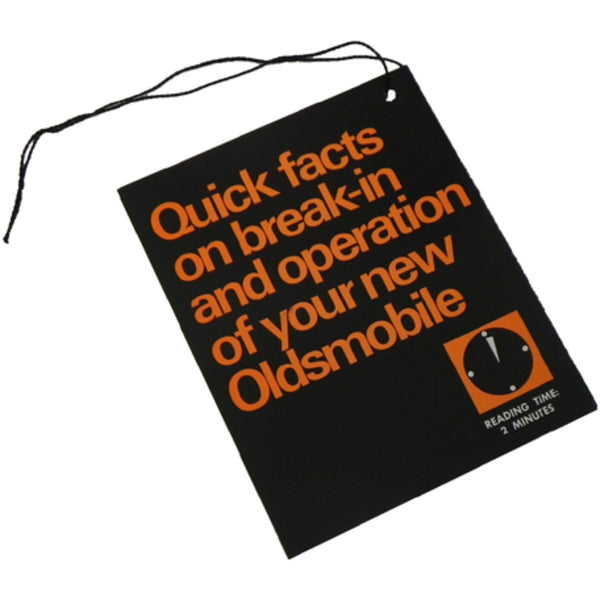 1969 Oldsmobile Break In Tag 1pc
