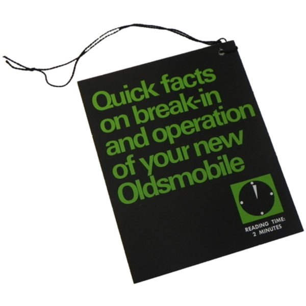 1968 Oldsmobile Break In Tag 1pc