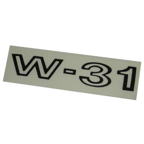 1969 Oldsmobile W-31 Front Fender Decals, Black 1pc