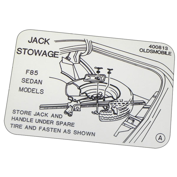1968 Oldsmobile Cutlass Jack Stowage Trunk Decal 1pc