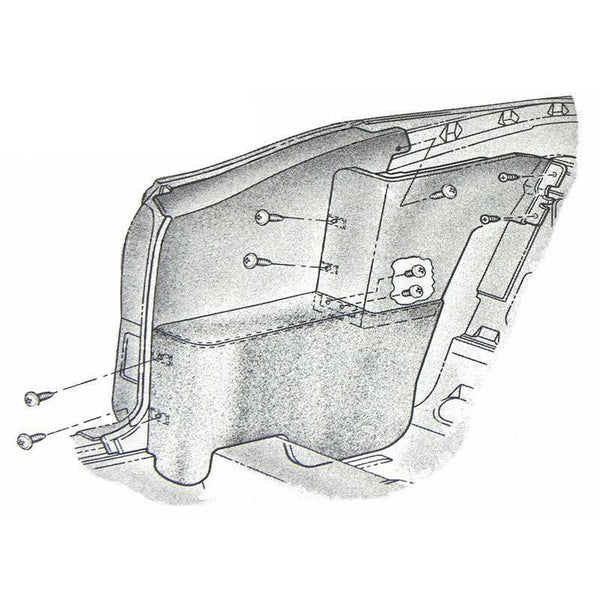 1968-72 GM A-Body Rear Quarter Panel Interior Screw Kit, Convertible 30pc