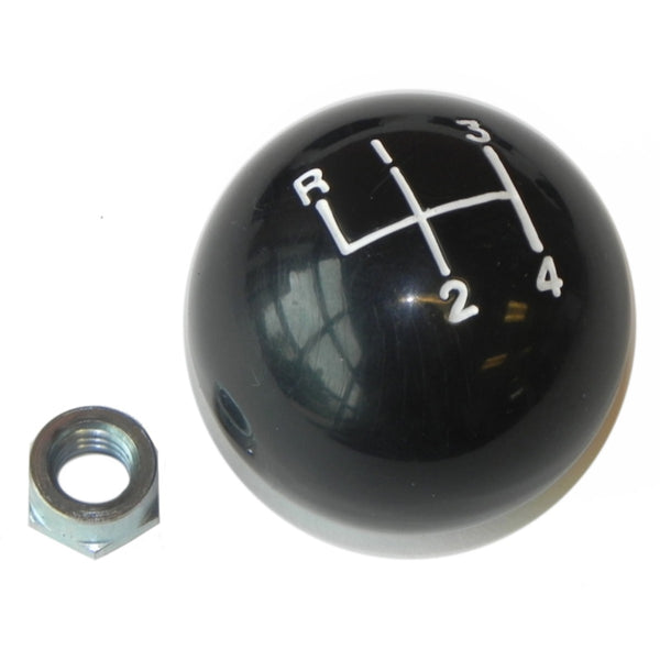 1964-72 Black 4 Speed Shifter Ball Correct 1-7/8" With 3/8"-16 Thread Lock Nut