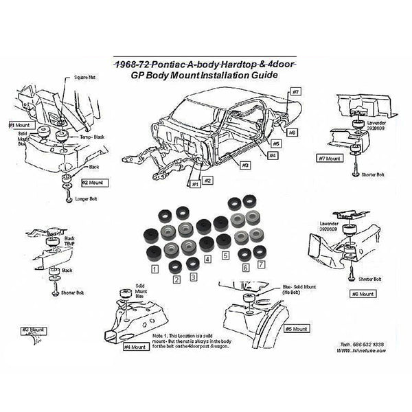 1968-72 Pontiac Mounting Cushion 1pc